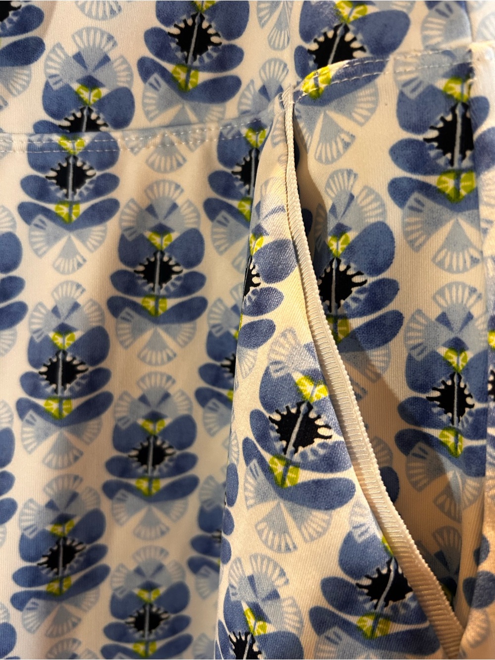 Floral Golf Tennis Skort Pull-On UPF 50 Pockets Blue White Size L - Picture 3 of 6